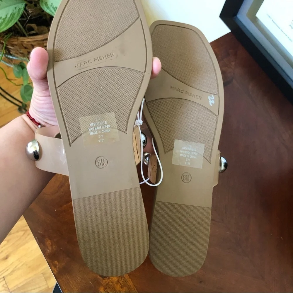 Marc Fisher Bauble Frosted strap slip on sandals 8